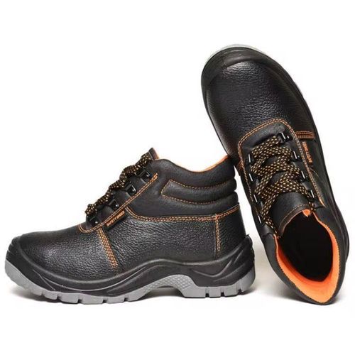 Chaussures de Sécurité Montantes BTP & Industrie – Noires avec Détails Orange – Haute Protection & Confort – Image 2